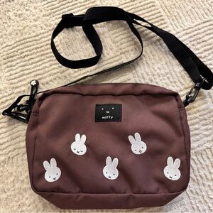 Miffy Brown Crossbody Bag with Bunny Print